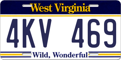 WV license plate 4KV469