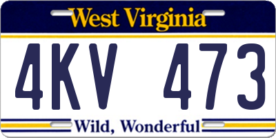 WV license plate 4KV473
