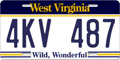 WV license plate 4KV487