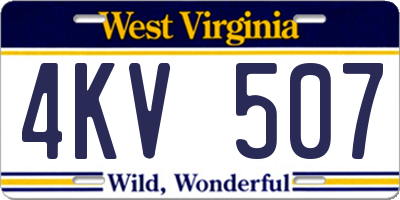WV license plate 4KV507
