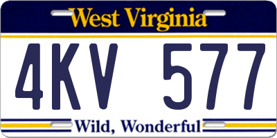 WV license plate 4KV577