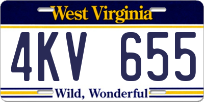 WV license plate 4KV655