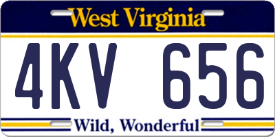 WV license plate 4KV656