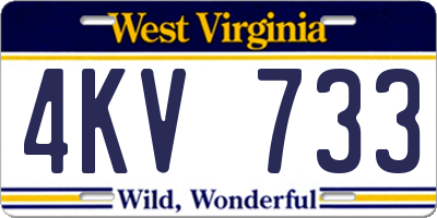 WV license plate 4KV733