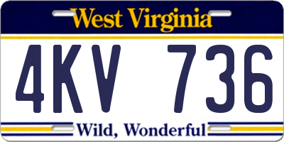 WV license plate 4KV736