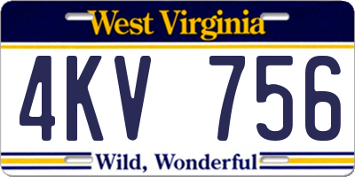 WV license plate 4KV756