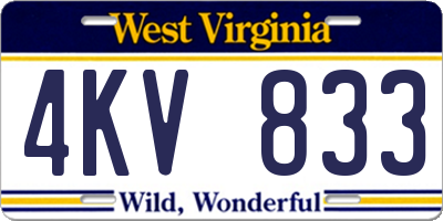 WV license plate 4KV833