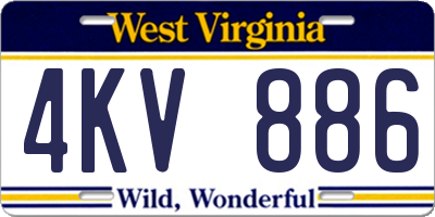 WV license plate 4KV886