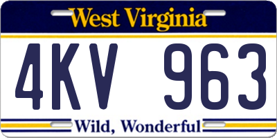 WV license plate 4KV963