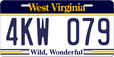 WV license plate 4KW079