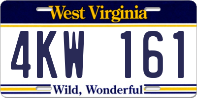 WV license plate 4KW161