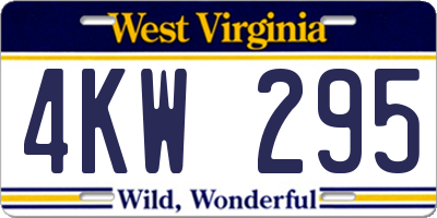 WV license plate 4KW295