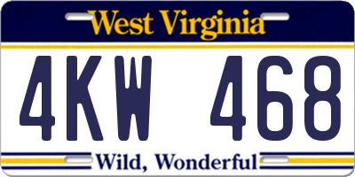WV license plate 4KW468