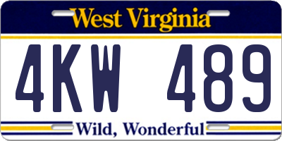 WV license plate 4KW489