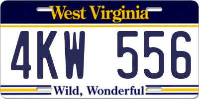 WV license plate 4KW556