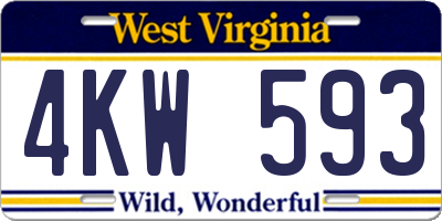 WV license plate 4KW593