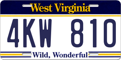 WV license plate 4KW810
