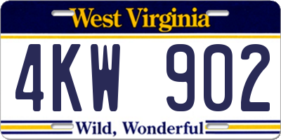 WV license plate 4KW902