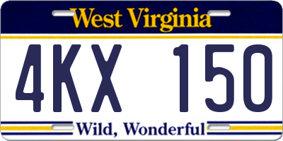 WV license plate 4KX150