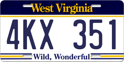 WV license plate 4KX351