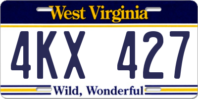 WV license plate 4KX427
