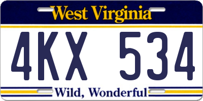WV license plate 4KX534