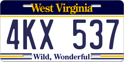 WV license plate 4KX537