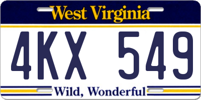 WV license plate 4KX549