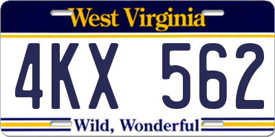 WV license plate 4KX562
