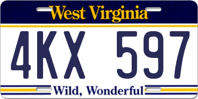 WV license plate 4KX597