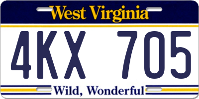 WV license plate 4KX705