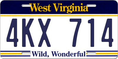 WV license plate 4KX714