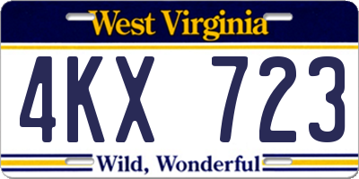 WV license plate 4KX723