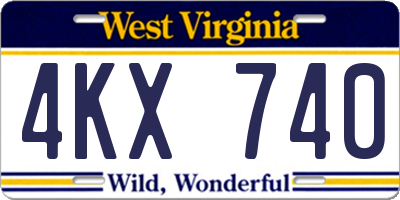 WV license plate 4KX740