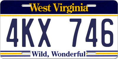 WV license plate 4KX746