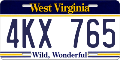 WV license plate 4KX765
