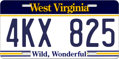 WV license plate 4KX825