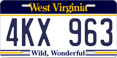 WV license plate 4KX963