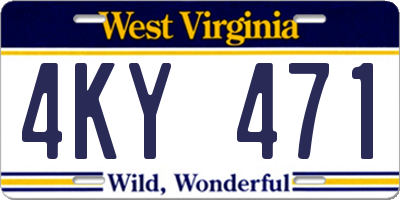 WV license plate 4KY471