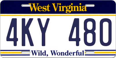 WV license plate 4KY480