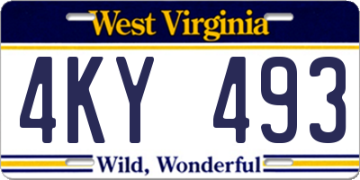 WV license plate 4KY493