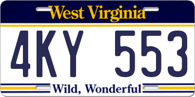 WV license plate 4KY553