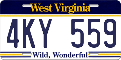 WV license plate 4KY559