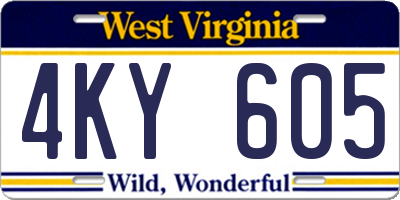 WV license plate 4KY605
