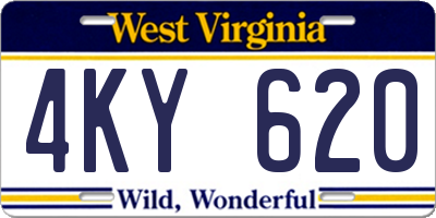WV license plate 4KY620