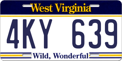 WV license plate 4KY639