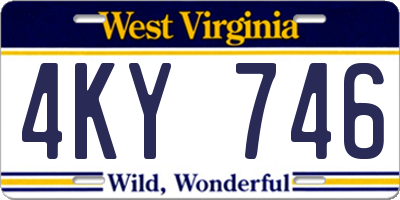 WV license plate 4KY746