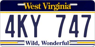 WV license plate 4KY747