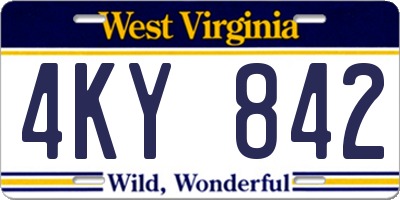 WV license plate 4KY842
