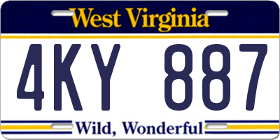 WV license plate 4KY887